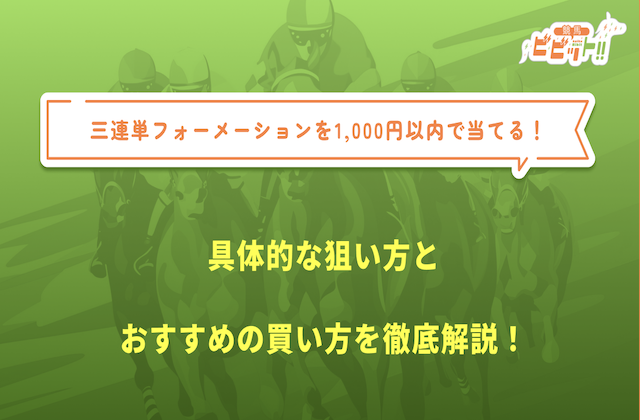 3連単フォーメーション 1,000円以内になる買い方 サムネイル