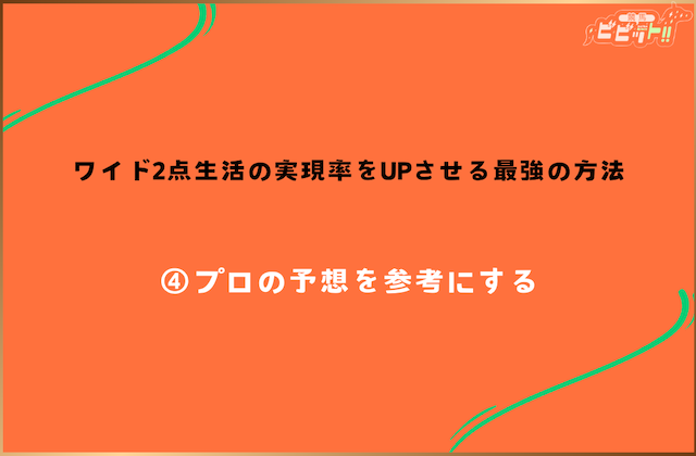 ワイド2点で生活するためのコツ プロの予想を参考にする