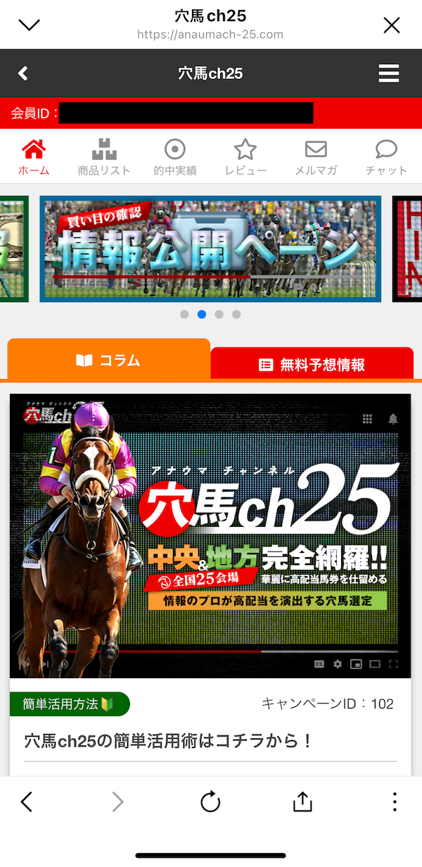 穴馬ch25への登録　STEP10