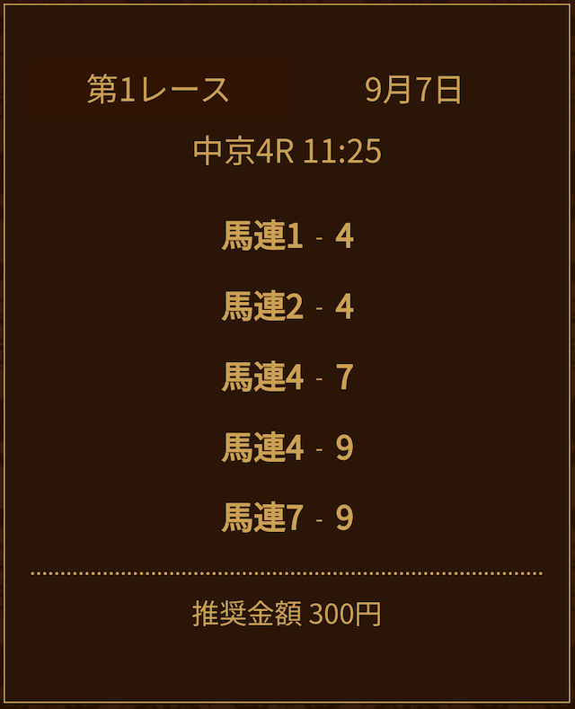競馬サロンラグジュアリーの無料予想20240907