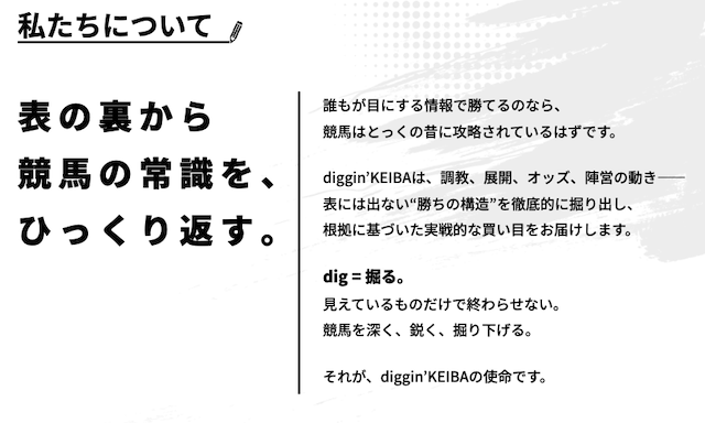 ディギン競馬の特徴②競馬をdigすることで高精度の予想を実現！