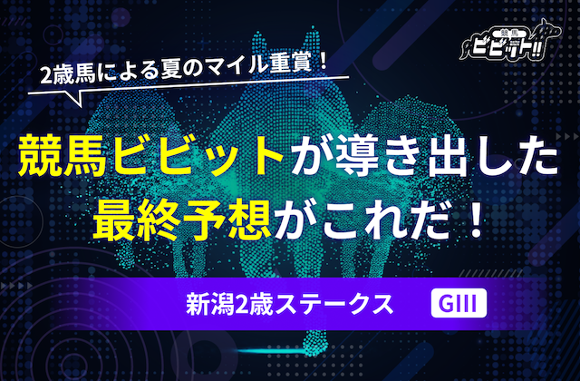 【新潟2歳ステークス2025・予想】AI予想・過去10年の傾向＆消しデータ・追い切り評価を元にした最終的な買い目がコレだ！画像