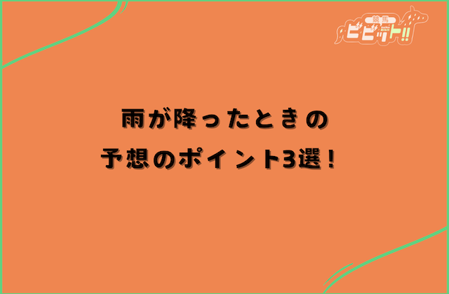 競馬 雨 降雨時の予想のポイント3選