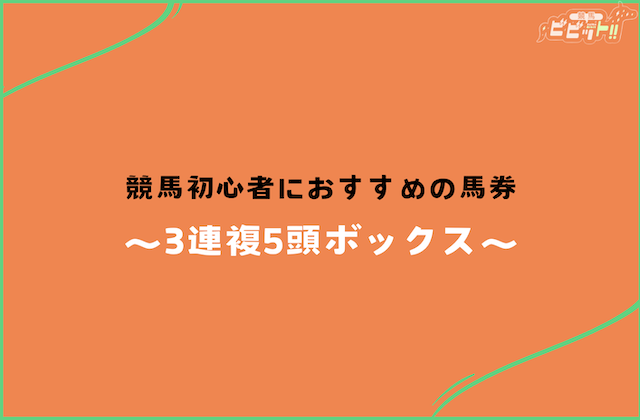 競馬 初心者におすすめの買い方 3連複5頭ボックス