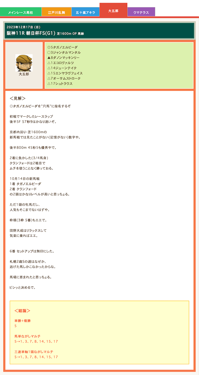 競馬スピリッツの無料予想20231217_3