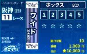 ワイド5頭ボックスの馬券画像