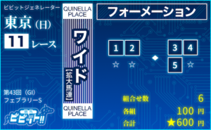 ワイドフォーメーションの馬券画像