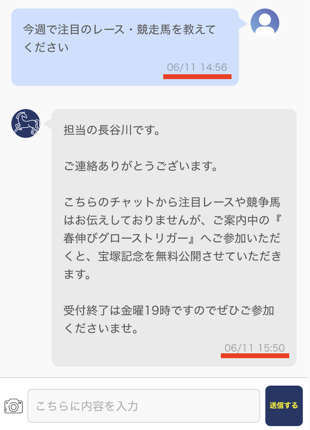 カチケンという競馬予想サイトのチャット機能