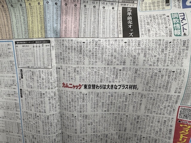コメント&調教情報